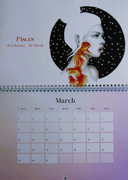 2026 Stjörnumerkja dagatal